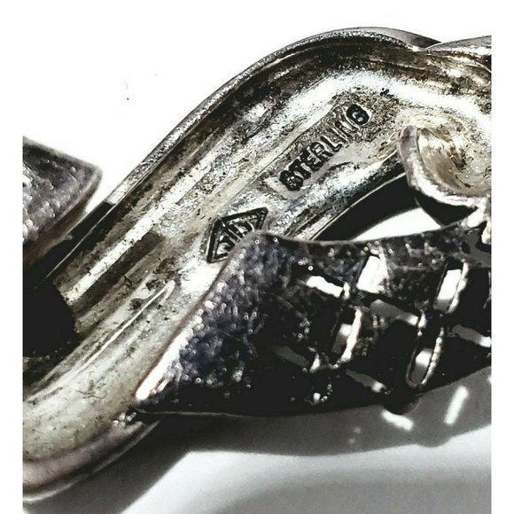 Judith Jack Sterling Silver Marcasite Brooch Pin - Picture 8 of 11